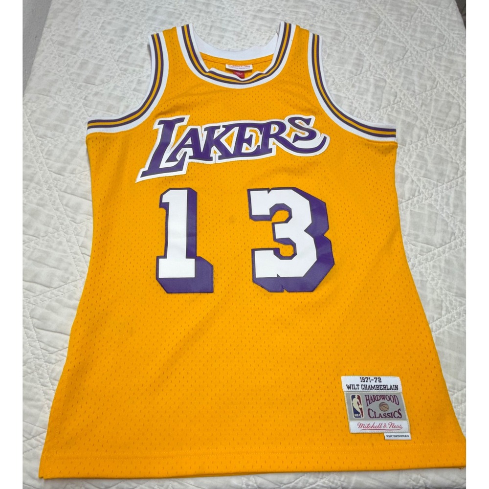 Mitchell & Ness Lakers Wilt Chamberlain Basketball Jersey Mens Small Yellow 13